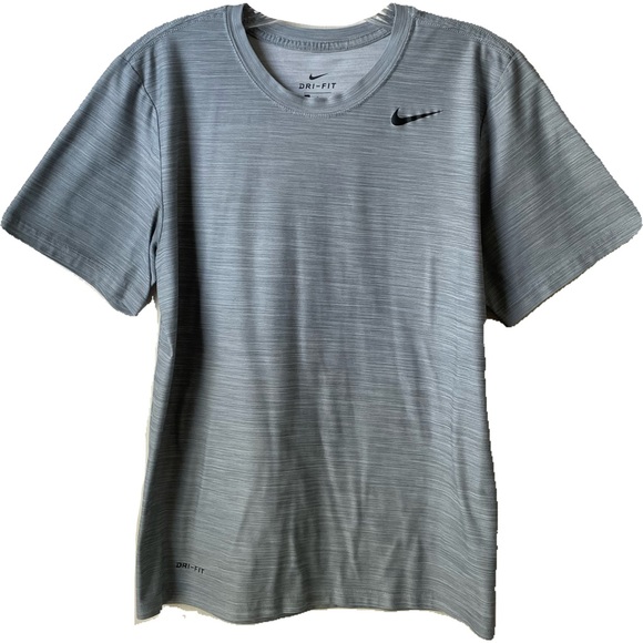 🔥Nike Dri fit mens guys athletic muscle shirt tee t-shirt blue grey size small - Picture 2 of 3